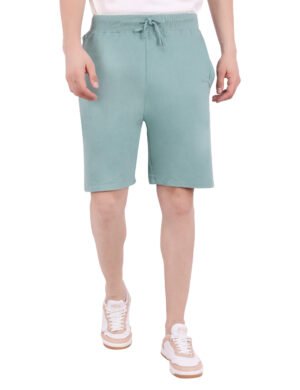Fleece Drawstring Knit Shorts - Dusty Mint